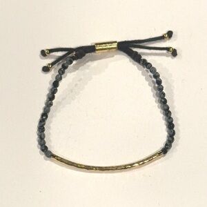 Black and Gold Beaded Bracelet